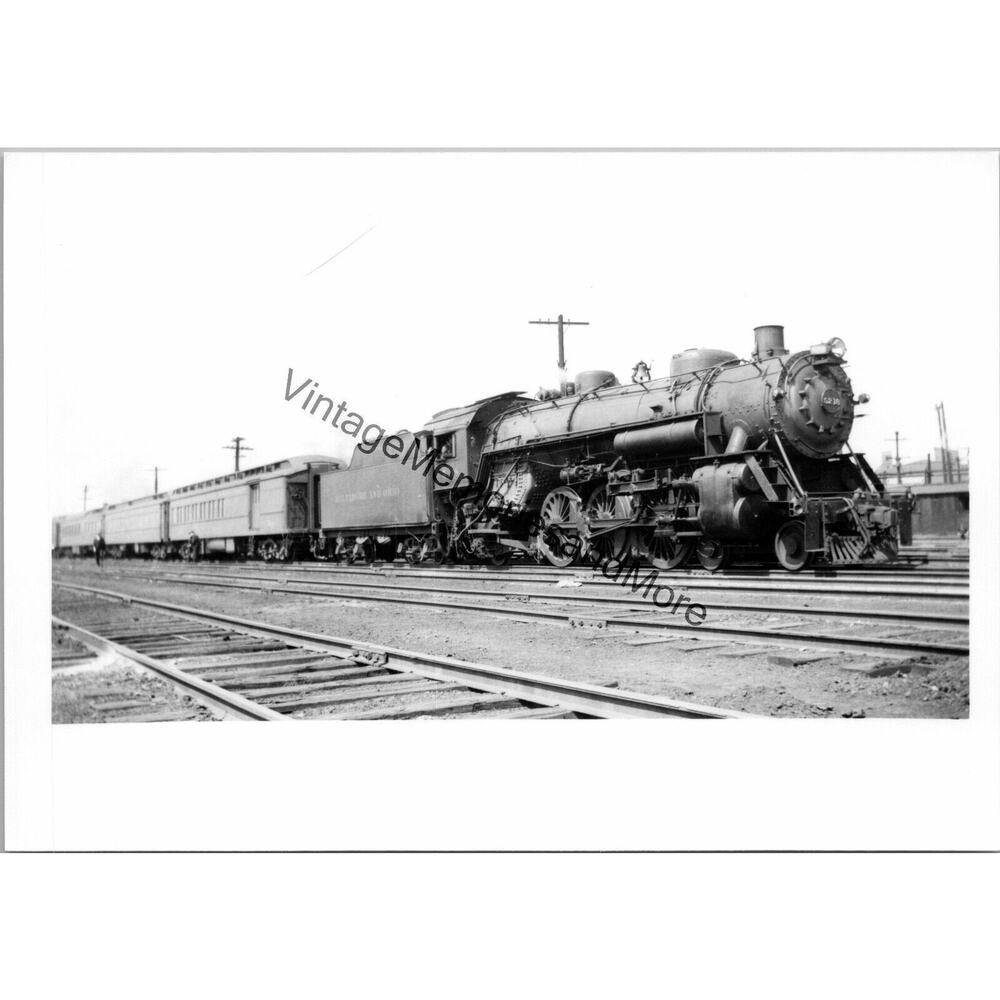 Vtg Balitmore & Ohio B O 5218 Steam Locomotive 3.5" x 5" Real Photo T2-672